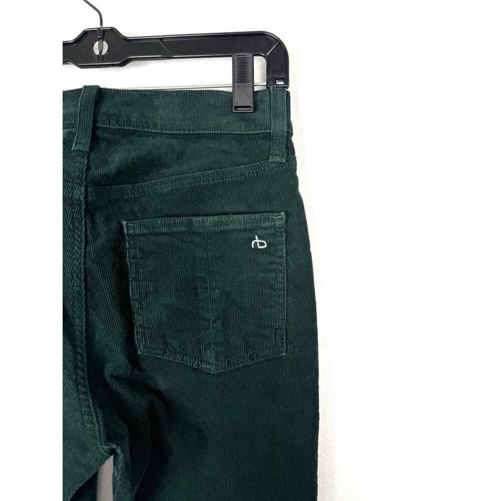 Rag & Bone Corduroy Pants Bottle Green High Rise Skinny USA Made